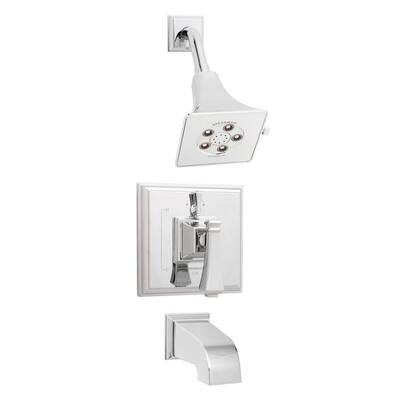 Rainier 2-Handle 3-Spray Square High Pressure Shower Faucet in Polished Chrome (Valve Included)
