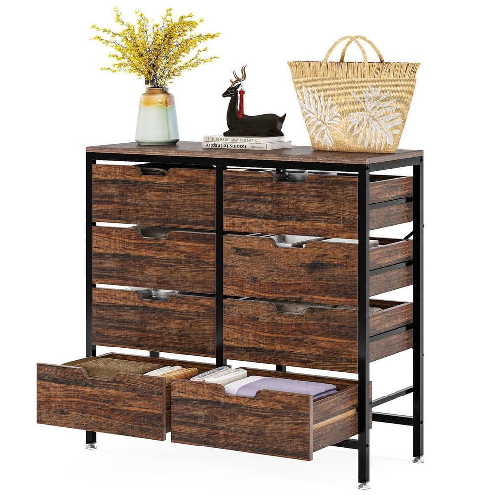 TRIBESIGNS WAY TO ORIGIN Bonnwick 8-Drawer Rustic Brown Chest Of ...