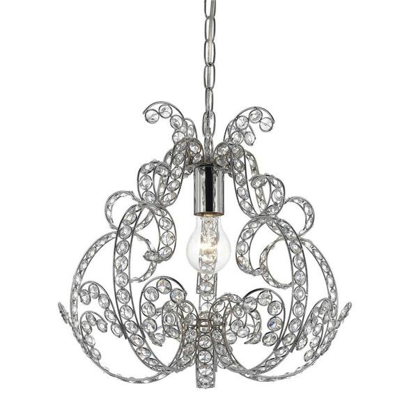AF Lighting Splendor 1-Light Chrome Mini Chandelier