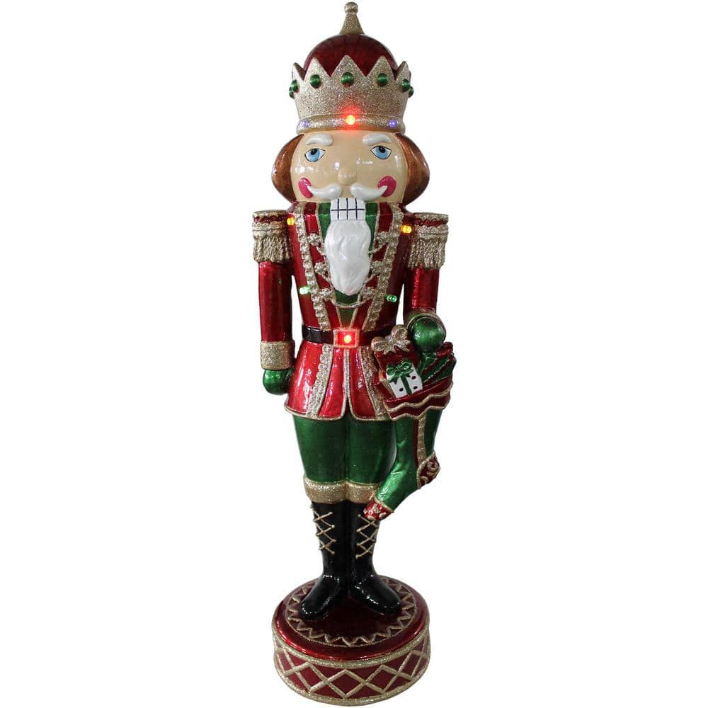 Vintage Illuminated Nutcracker Christmas Figurine Fiber Optic Color Changing 11.5