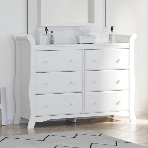 Storkcraft Avalon 6 Drawer Double Dresser White