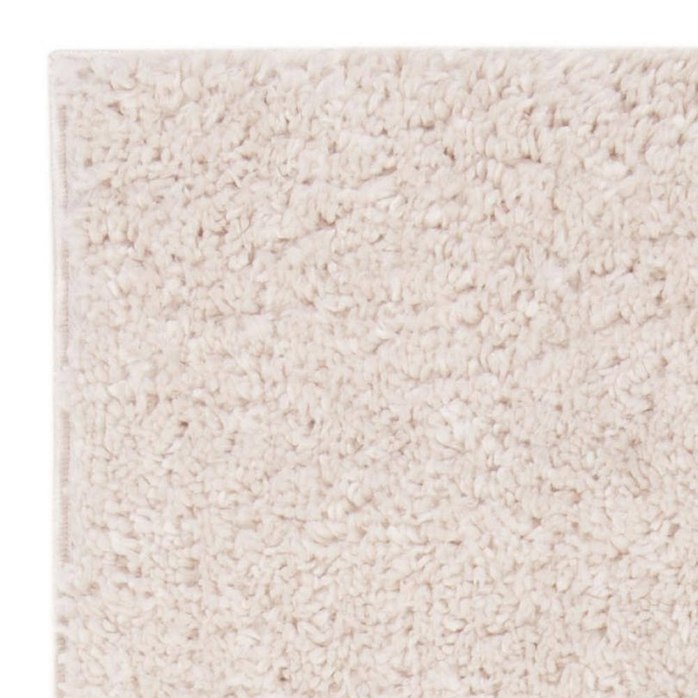 Beige Synthetic Easy Care Shag Runner Rug 2'3" x 6'