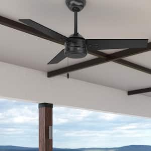 Cassius 44 in. Indoor/Outdoor Matte Black Ceiling Fan For Patios or Bedrooms