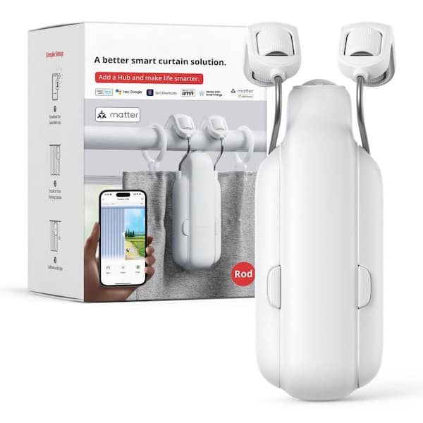 Automatic Curtain Opener Bluetooth Remote Control Smart Curtain with App/Timer Upgraded High-Performance Motor Work