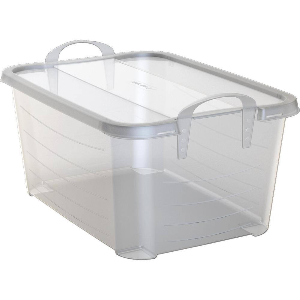 Clear Stackable Plastic Storage Box with Lid, 55 Quart