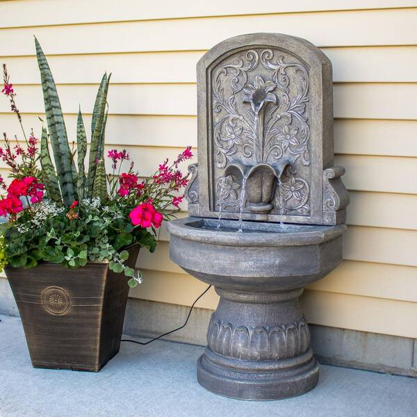 Sunnydaze Decor Lovely Lily Polyresin Outdoor Wall Fountain WNC 