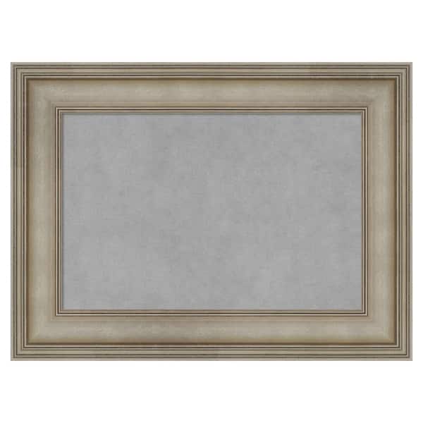 Amanti Art Mezzanine Antique Silver Narrow 23 in. x 17 in. Framed Magnetic Board
