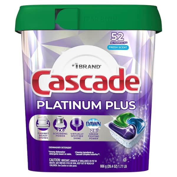 Cascade Platinum Plus Dawn Fresh Scent Dishwasher Detergent Pods (52-Count)