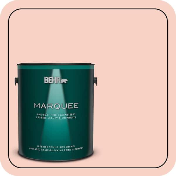 BEHR MARQUEE 1 gal. #210C-2 Demure Pink Semi-Gloss Enamel Interior Paint & Primer