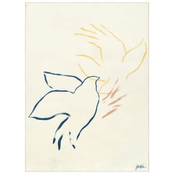 Abstract Flock, 8'x10' Hand Washable Art Area Rug, power-loomed, 100% polyester, 2mm pile, non-slipping back.