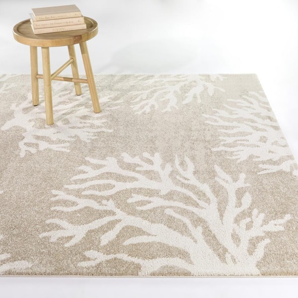 Caistor Tan 5 ft. x 7 ft. Coral Area Rug