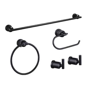 5-Piece Bath Hardware Set with Towel Ring, Toilet Paper Holder, Towel Hook and Towel Bar in Oil Rubbed Bronze