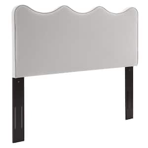 Athena Performance Velvet King/California King Headboard in Light Gray