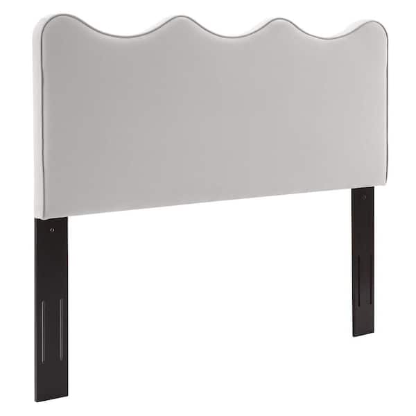 MODWAY Athena Performance Velvet King/California King Headboard in Light Gray