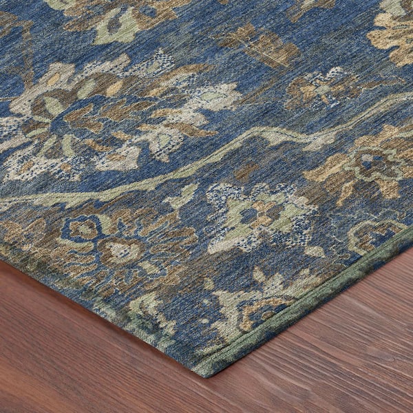 Chantille Machine Washable Indoor/Outdoor Abstract ACN2793 Navy 10 ft. x 14 ft. Area Rug