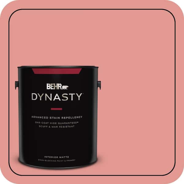 BEHR DYNASTY 1 gal. #160D-4 Strawberry Rose Matte Interior Stain-Blocking Paint & Primer