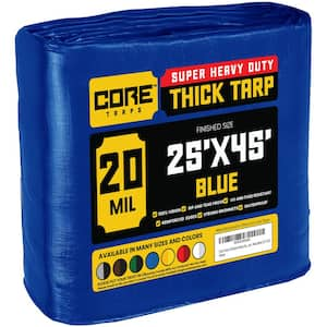 25 ft. x 45 ft. Blue 20 Mil Heavy Duty Polyethylene Tarp, Waterproof, UV Resistant, Rip and Tear Proof