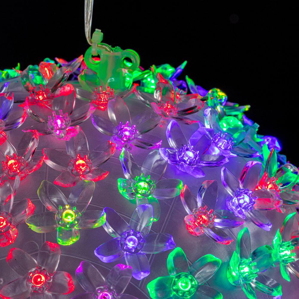 Multi-Colored LED Flashing Sphere Hanging Ornament, 8-Inch