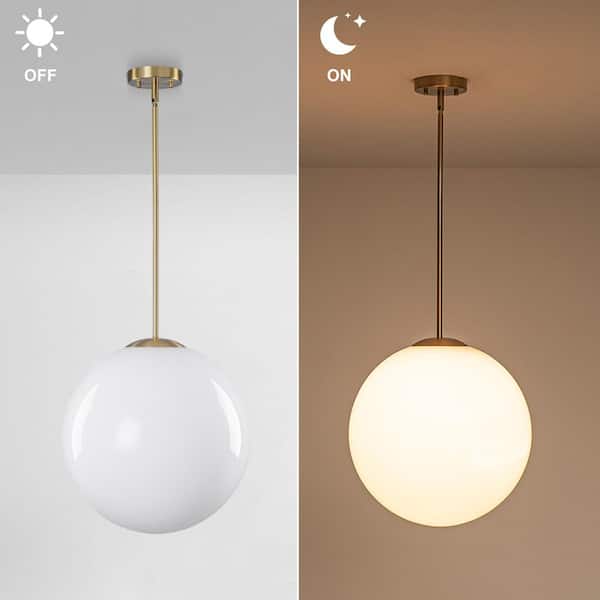 Y'INSP 15.7 in. 1-Light Brass Mid-Century Modern Hanging Pendant