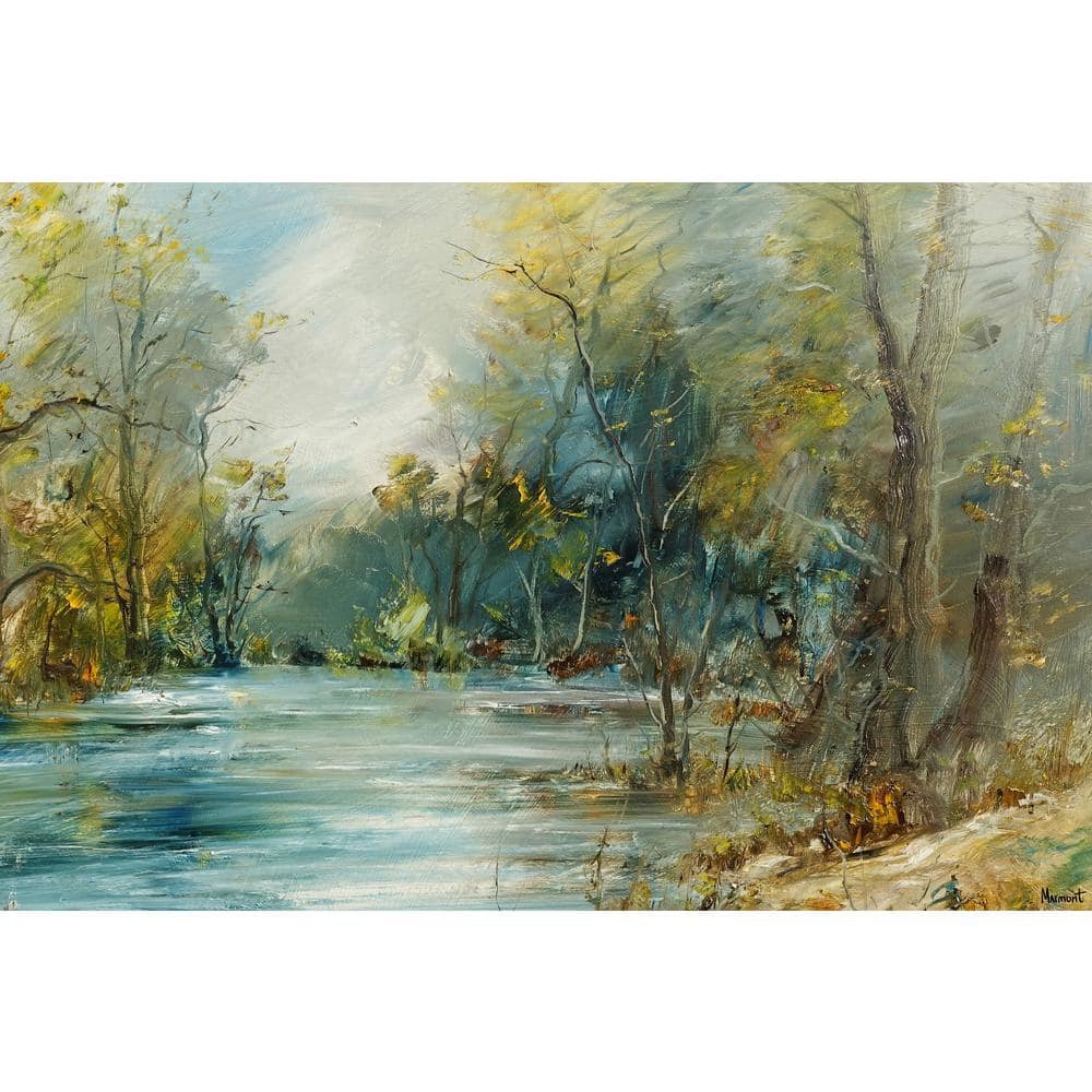 Flowing River by Marmont Hill Unframed Canvas Nature Art Print 12 in. x 18 