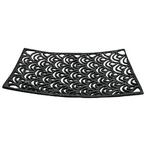 Peacock Feather Black Square Aluminum Metal 15 in. Decorative Accessory Single