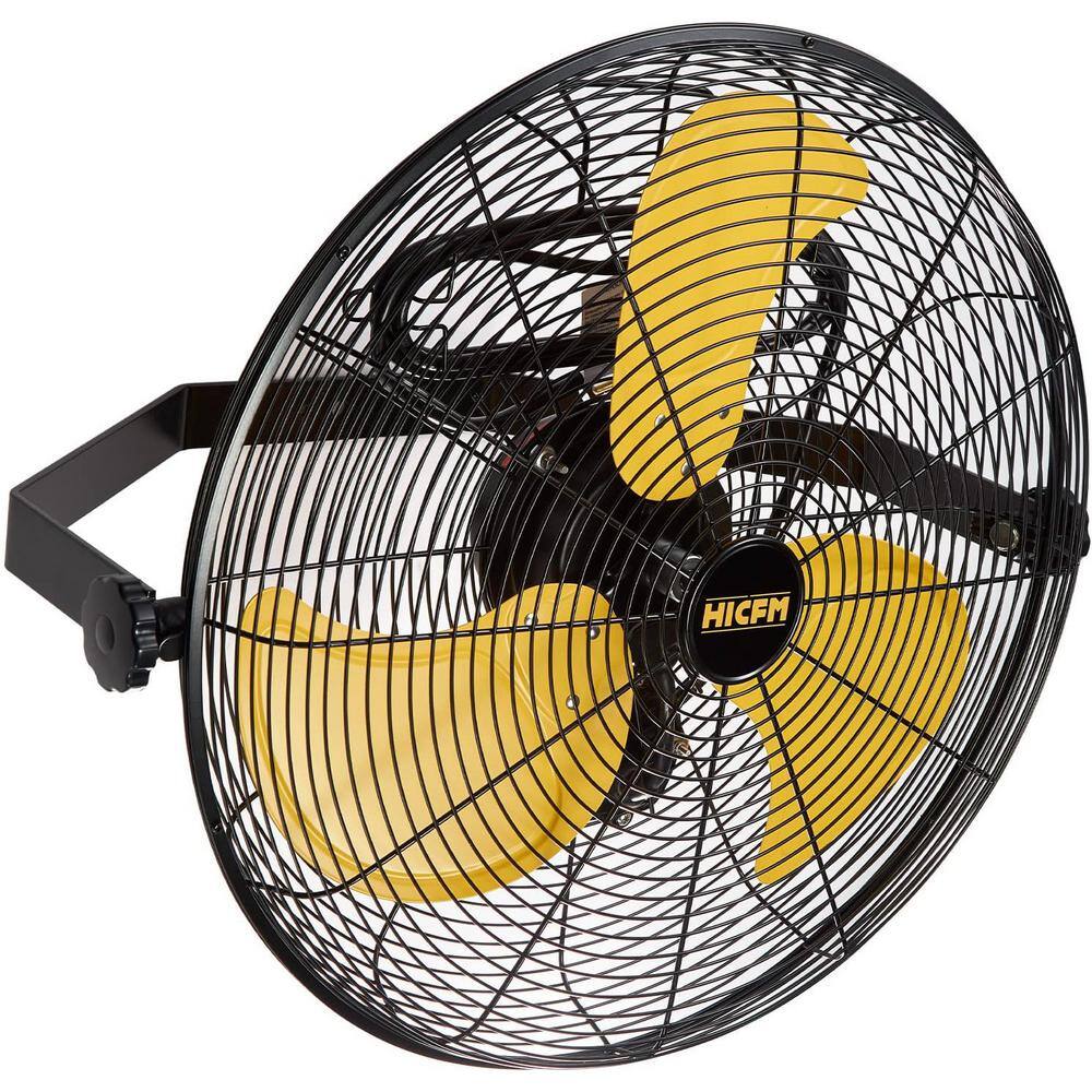 20 in. Outdoor High Velocity Wall Mounted Fan in Yellow with 3 Speeds, 1/6 