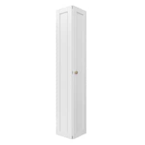 24 in. x 80 in. Solid Core 1-Lite Panel White Primed Composite MDF Interior Closet Bi-fold Door with Hardware