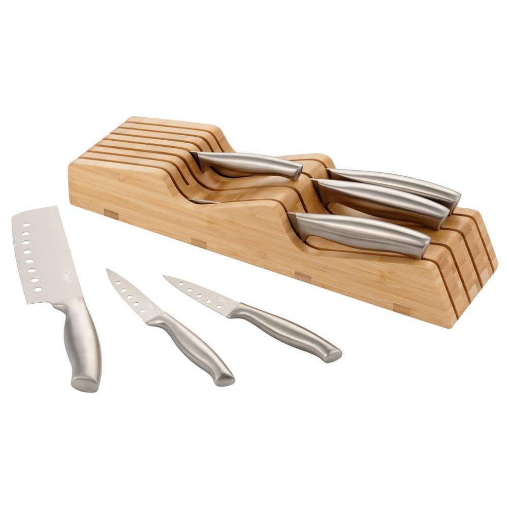 Ozeri 8-Piece Stainless Steel Knife Set, with Japanese Stainless Steel Slotted Blades