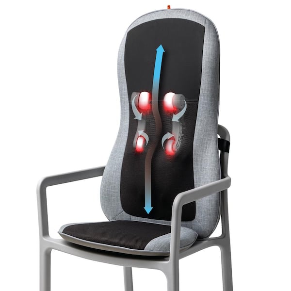 Sharper Image 3-Speed Massager Smartsense Shiatsu Realtouch Chair Pad with Heat