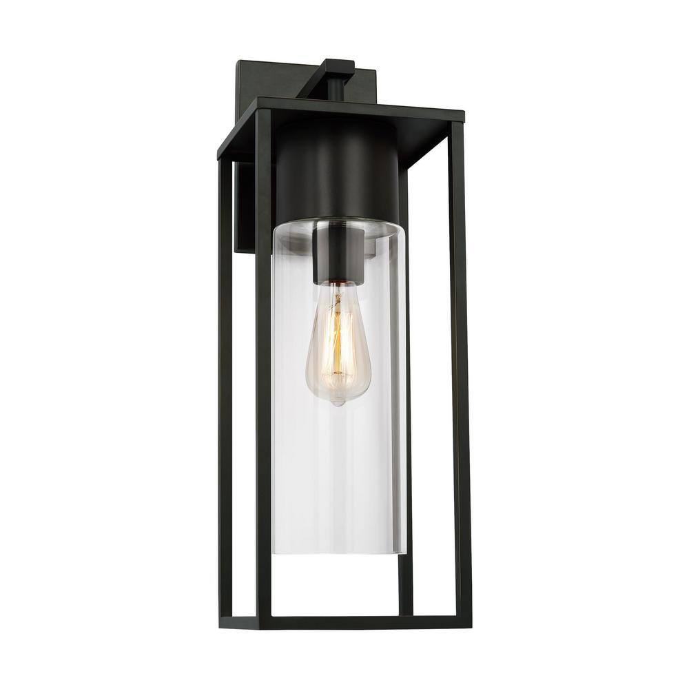 Vado Antique Bronze 1-Light Outdoor Wall Lantern with Clear Glass