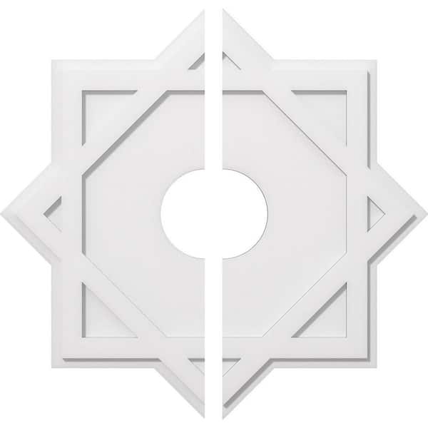 Ekena Millwork 1 in. P X 17-3/4 in. C X 32 in. OD X 7 in. ID Axel Architectural Grade PVC Contemporary Ceiling Medallion, Two Piece