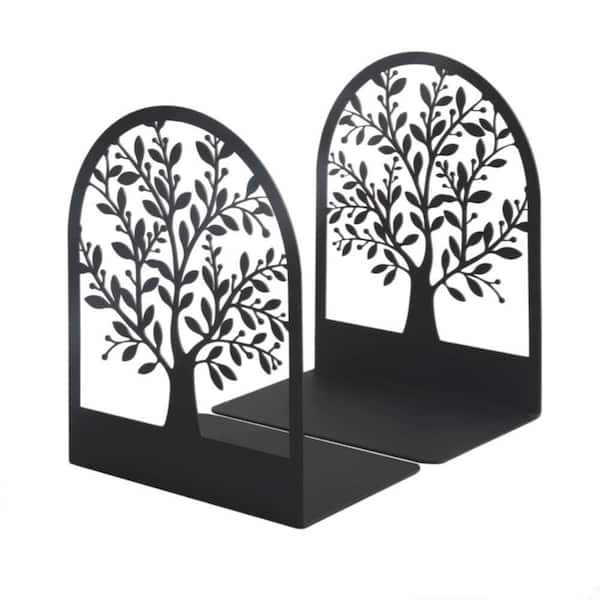 Tree Bookends Black Tree of Life Metal Bookend for Shelves 1-Pair LINBQ545 - The Home ...