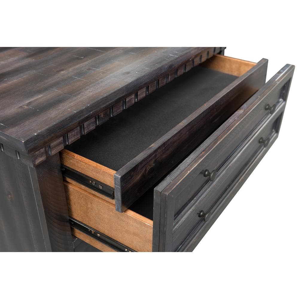Steele Traditional 3-Drawer Nightstand in Smokey Gray Oak with LED Light