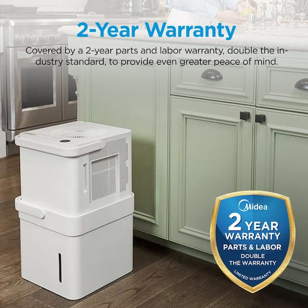 Midea 50 pt. Smart CUBE Dehumidifier up to 4 500 sq. ft. ENERGY STAR 3X More Water Capacity Wi Fi Enabled in White MAD50S1QWT