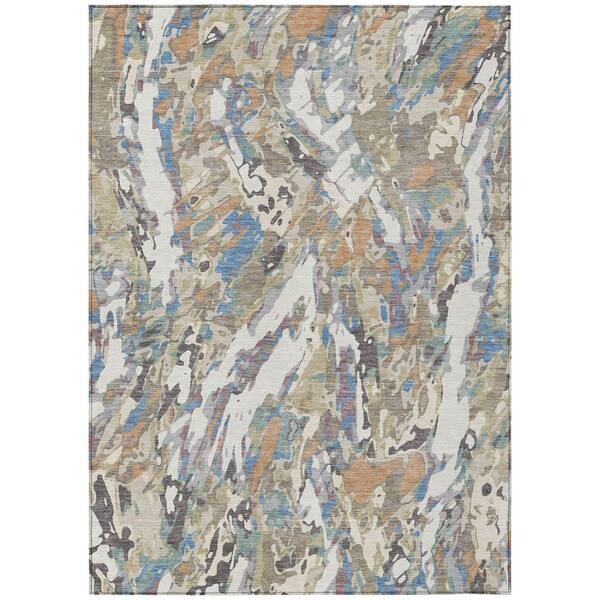 Chantille Machine Washable Indoor/Outdoor Abstract ACN2441 Ivory 10 ft. x 14 ft. Area Rug