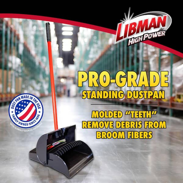 12 in. x 36 in. High Power Closed Lid Lobby Dustpan with Handle