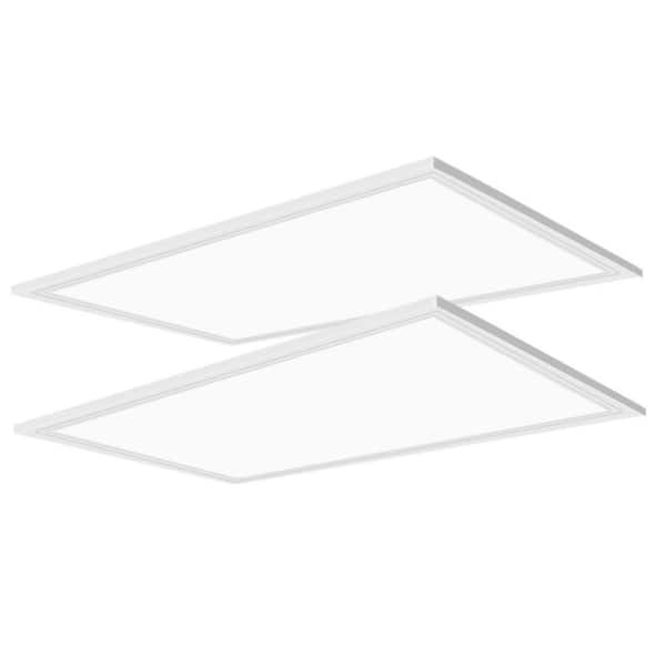 2 ft. x 4 ft. 7800-Lumens Integrated LED Panel Light, 5000K LED Troffer Lights Fixture Recessed Edge-Lit ETL (2-Pack)