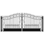 ALEKO Paris Style 14 ft. x 6 ft. Black Steel Dual Driveway Fence Gate ...