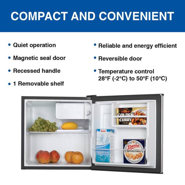 koolatron 1.7 cu ft kool compact refrigerator stainless steel