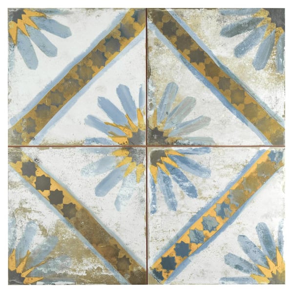 Merola Tile - Kings Marrakech Blue 17-5/8 in. x 17-5/8 in. Ceramic Floor and Wall Tile (10.95 sq. ft./Case)