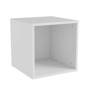 15.75 in. White Stackable Modular End Table Shelf Storage Accent Table