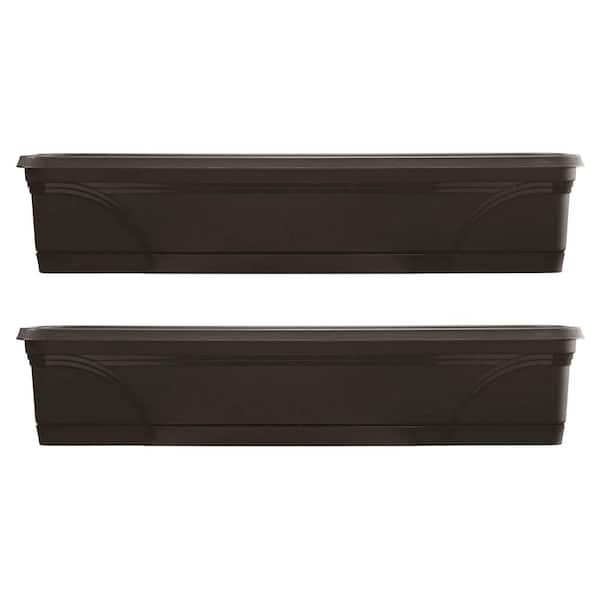Southern Patio 36 in. Medallion Hanging Windowsill Resin Garden Box Planter (2-Pack)