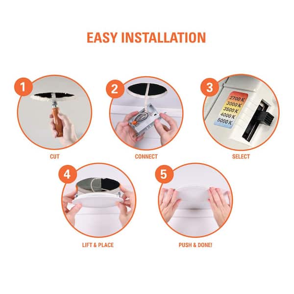 HALO HLBSL 6 in. Can Less Integrated LED, 900 Lumens, 5CCT, White