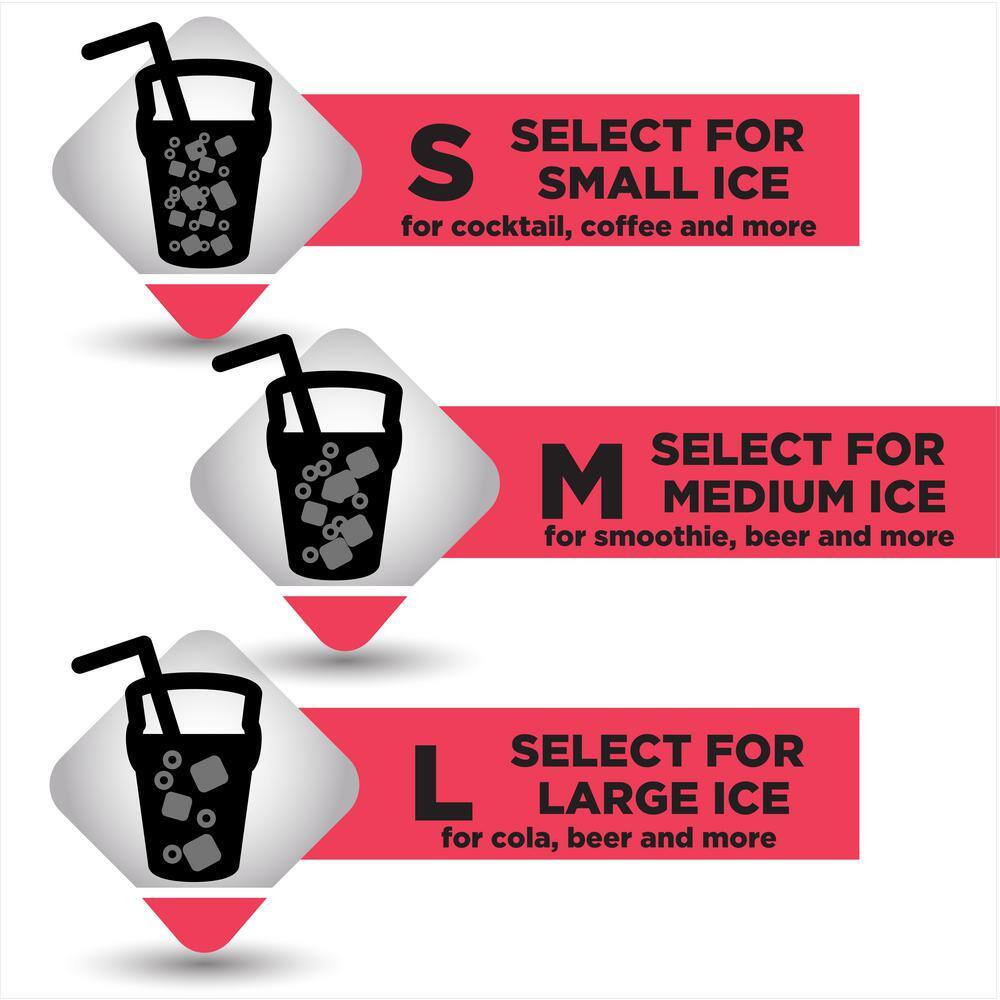 48 lb. Black Stainless Steel Freestanding Ice Maker with LED Control