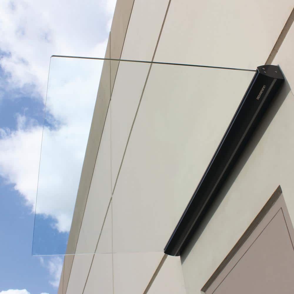 Clear Tempered Glass Door and Window Awning with Aluminum Bracket