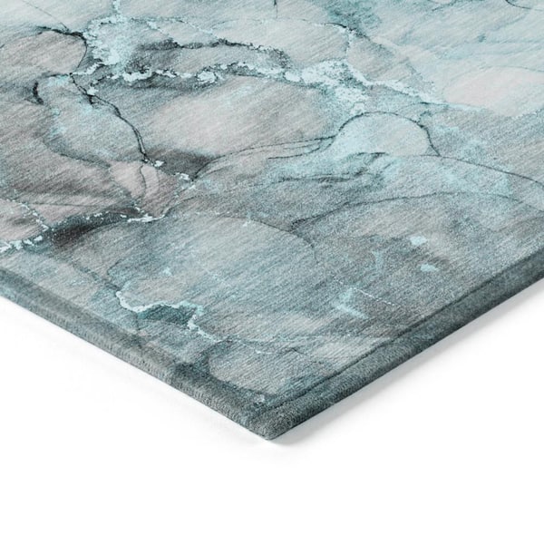 Chantille ACN520 Teal 1 ft. 8 in. x 2 ft. 6 in. Machine Washable Indoor/Outdoor Geometric Area Rug