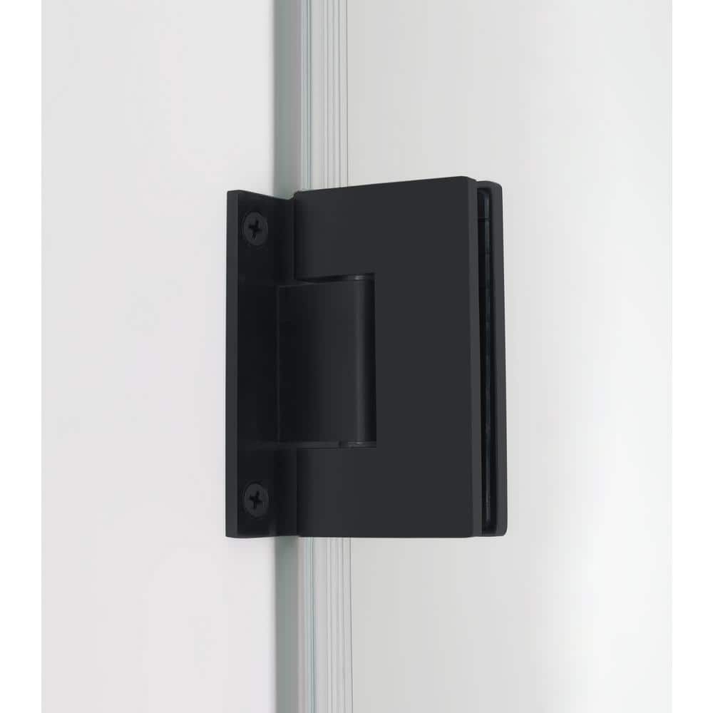 Kinkade XL 80" High x 36" Wide Frameless Clear Glass Shower Door in Matte Black