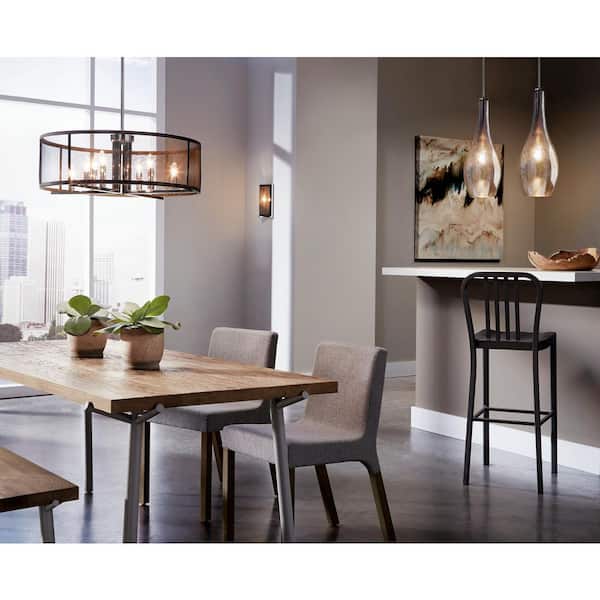 Titus 25 in. 8-Light Polished Nickel Contemporary Candle Drum Chandelier for Dining Room