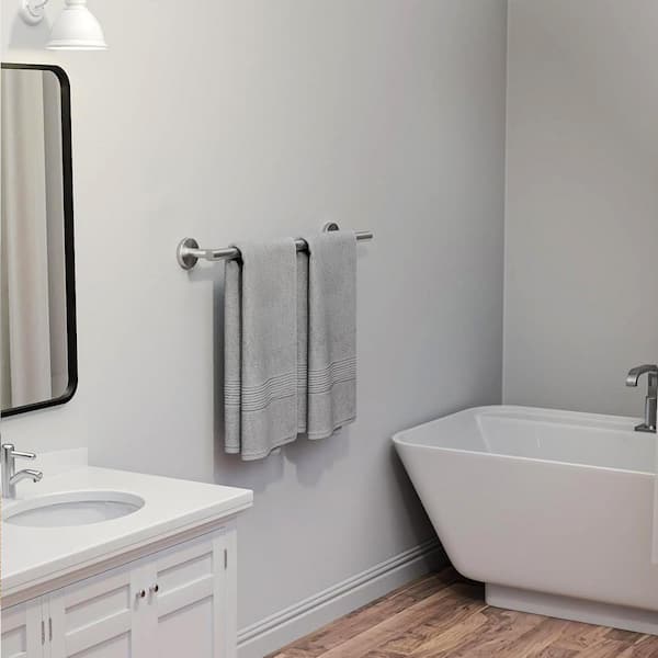 RUACQ 180° Rotating Towel Rack – Wall Mounted With Adhesive Option, Adjustable 15.8–26" Length, 304 Stainless Steel – Chrome Square Base – For Bathroom, Kitchen, Laundry