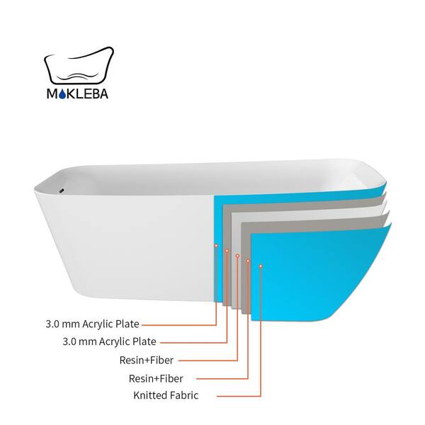 47 in. Acrylic Flatbottom Not Whirlpool Freestanding Japanese Soaking Bathtub with Pedestal Soking SPA Tub in Gray